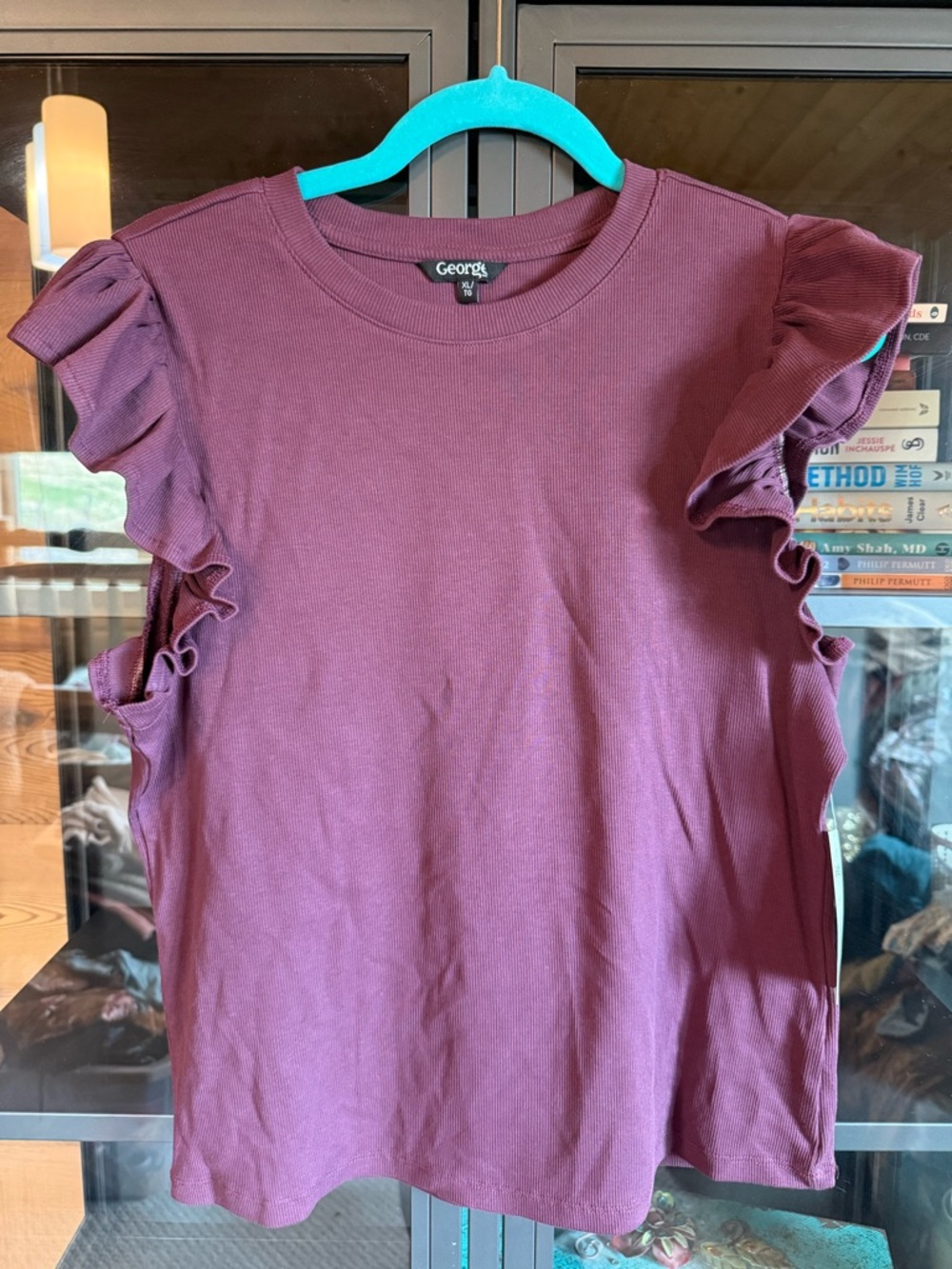 George Plum Ruffle Sleeve Tank Top